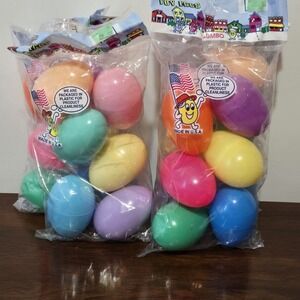4 Bags Jumbo Plastic Easter Eggs Multicolor Spring Holiday Egg Hunt Made in USA